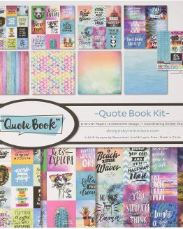 Quote Book Scrapbook Collection Kit, Multi Color Palette