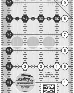 Creative Grids 4.5" x 12.5" Rectangle Quilting Ruler Template CGR412